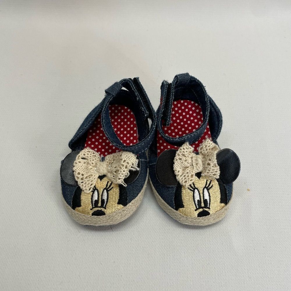 Disney Minnie Mouse 3-6 month Shoes Bow Lace Baby Infant Shoes